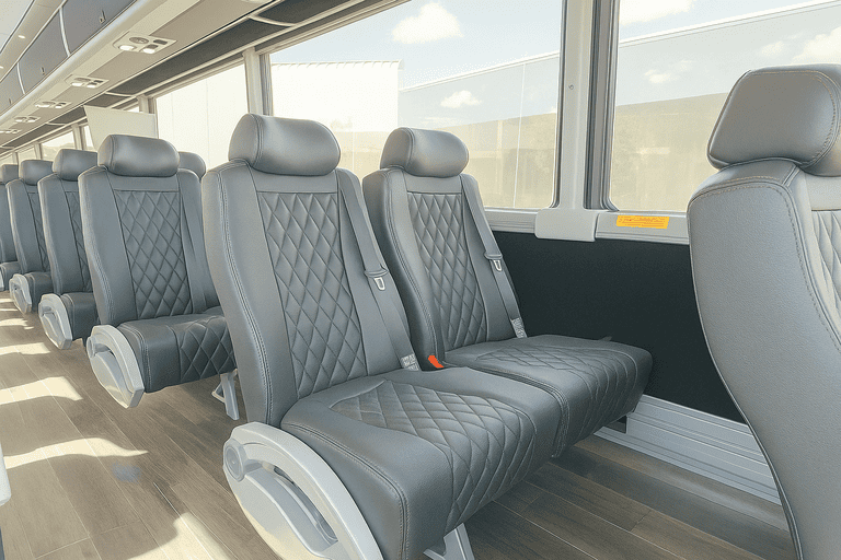 interior of Memphis Shuttle Bus Rentals charter bus